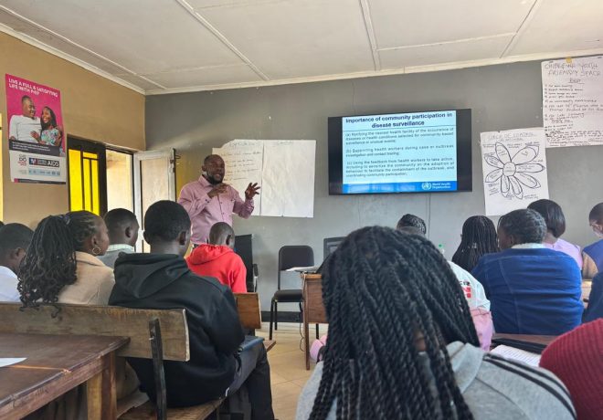 ECAP II Community Based Surveillance training session in Kabwe, slide on community participation in disease surveillance